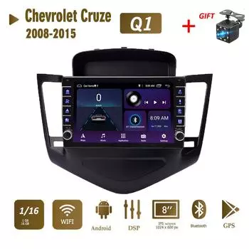 Автомобильный радиоприемник 2 Din Android для Chevrolet Cruze 2008-2015 с кнопочной ручкой, головное устройство, стерео, GPS, WIFI, навигация, мультимедийный плеер, 1 + 16 ГБ