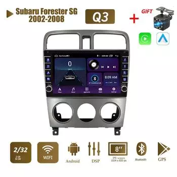 Автомобильный радиоприемник 2 Din Android мультимедийный видеоплеер для Subaru Forester SG 2002-2008 с кнопкой Carplay WiFi 2 + 32 ГБ 1+16GB
