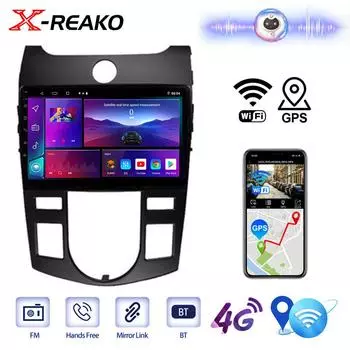 Автомобильный радиоприемник Android 12 мультимедийный видеоплеер для KIA Forte Cerato 2008-2013 Autoradio GPS 4G 8-ядерный навигатор Carplay 9-дюймовый экран 8 core 4GB+64GB