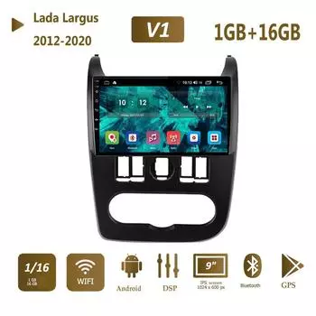 Автомобильный радиоприемник Android 2Din, интеллектуальные системы для Lada Largus 2012-2020, Wi-Fi, GPS-навигация, 1 + 16 ГБ