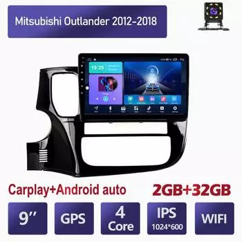 Автомобильный радиоприемник Android Auto для Mitsubishi Outlander 2012-2018, мультимедийный плеер, GPS-навигация, стерео Carplay HU 2 + 32 ГБ 1+16GB