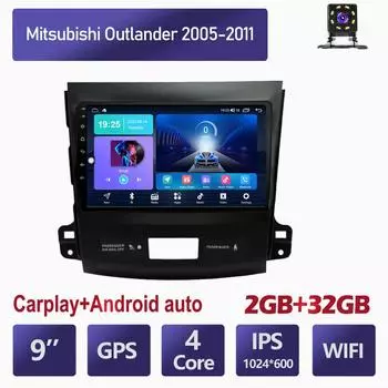 Автомобильный радиоприемник Android Auto для Mitsubishi Outlander 2005-2011, мультимедийный плеер, GPS-навигация, стерео Carplay HU 2 + 32 ГБ 1+16GB
