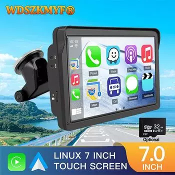 Автомобильный радиоприемник беспроводной Carplay Android Auto Bluetooth 7-дюймовый сенсорный экран универсальный мультимедийный видеоплеер FM 32G TF