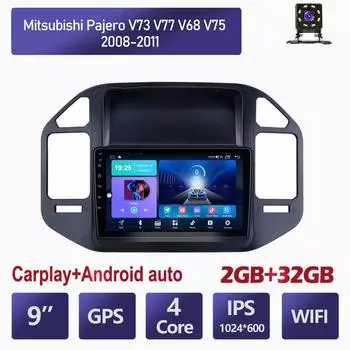 Автомобильный радиоприемник Carplay для Mitsubishi Pajero V73 2008-2011, автомобильный мультимедийный видеоплеер, GPS-навигация, WIFI, 2 + 32 ГБ 1+16GB