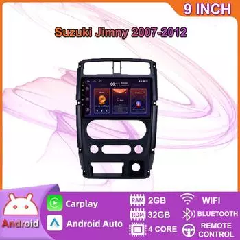 Автомобильный радиоприемник Carplay для Suzuki Jimny 2007-2012 Android мультимедийный видеоплеер GPS-навигация WIFI 2 + 32 ГБ 2+32GB
