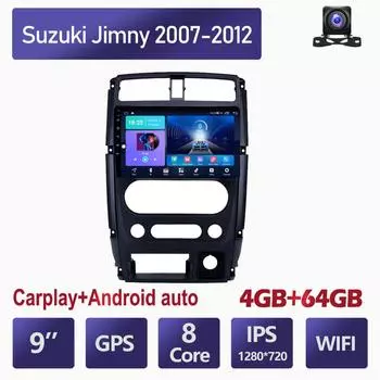 Автомобильный радиоприемник Carplay для Suzuki Jimny 2007-2012 Android мультимедийный видеоплеер GPS-навигация WIFI 4 + 64 ГБ 2+32GB