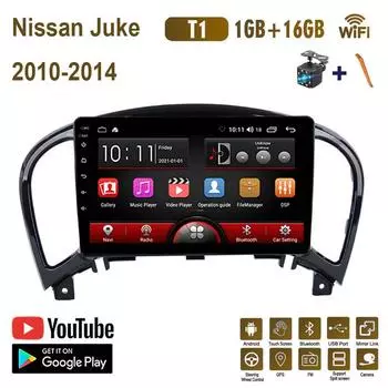Автомобильный радиоприемник для NISSAN JUKE 2010-2014 Android, автомобильный мультимедийный плеер, GPS-навигация, головное устройство, Wi-Fi, 1 + 16 ГБ