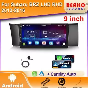 Автомобильный радиоприемник DVD для Toyota GT 86 для Subaru BRZ LHD RHD 2012-2016 Android Auto Carplay Player Мультимедийное головное устройство GPS-навигация 4 core 1GB+32GB carplay
