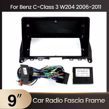 Автомобильный радиоприемник Fascia Frame Adapter Canbus Box Decoder Android Audio Dash Panel Kit для Mercedes Benz C Class 3 W204 S204 2006 - 2011 With Canbus