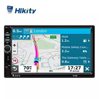 Автомобильный радиоприемник Hikity, 7 дюймов, двойной дин, Авторадио, зеркальная связь, автомобильный видеорегистратор, Bluetooth, эквалайзер, руль заднего вида, USB, FM, Aux-in