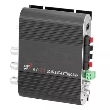 Автомобильный радиоприемник MP3, 2 канала, бытовой бас, Lvpin 838, стереоусилитель мощности, сабвуфер чёрный