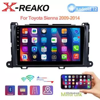 Автомобильный радиоприемник, мультимедийный проигрыватель Android для Toyota Sienna 2009-2014, автомагнитола 2 din, dvd, навигация, GPS, Apple Carplay, видео 1GB+32GB carplay