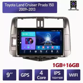 Автомобильный радиоприемник, мультимедийный видеоплеер, навигация, GPS для Toyota Land Cruiser Prado 150 2009-2013, 2din головное устройство 1 + 16 ГБ 1+16GB