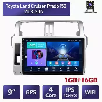 Автомобильный радиоприемник, мультимедийный видеоплеер, навигация, GPS для Toyota Land Cruiser Prado 150 2013-2017, 2din головное устройство 1 + 16 ГБ 1+16GB