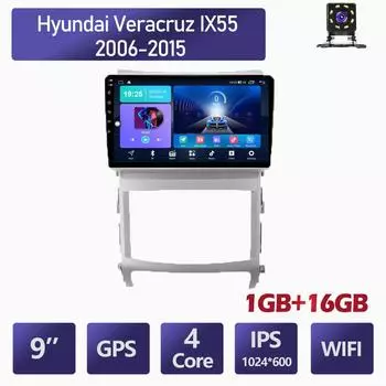 Автомобильный радиоприемник, мультимедийный видеоплеер, навигация, GPS для Hyundai Veracruz IX55 2006-2015, 2din, головное устройство, 1 + 16 ГБ 1+16GB