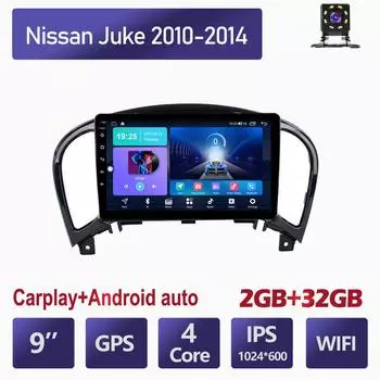 Автомобильный радиоприемник на базе Android Carplay для Nissan Juke 2010-2014, мультимедийный видеоплеер, GPS-навигация, WIFI, 2 + 32 ГБ 1+16GB
