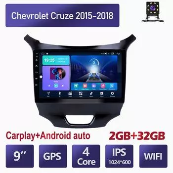 Автомобильный радиоприемник на базе Android Carplay для Chevrolet Cruze 2015-2018, мультимедийный видеоплеер, GPS-навигация, WIFI, 2 + 32 ГБ 1+16GB