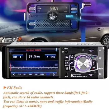 Автомобильный радиоприемник с сенсорным экраном Bluetooth, стерео FM, USB, MP5-плеер with 8-LED RearCamera