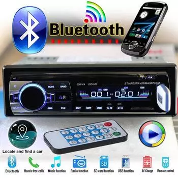 Автомобильный радиоприемник, стерео MP3-плеер, цифровой Bluetooth, FM-аудио, музыкальный приемник, USB/SD/MMC с входом AUX