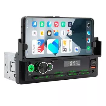 Автомобильный радиоприемник V5.0, автомобильная стереосистема с громкой связью и управлением через приложения, FM-аудиоприемник, MP3-плеер, поддержка USB/TF-карт, аксессуары чёрный