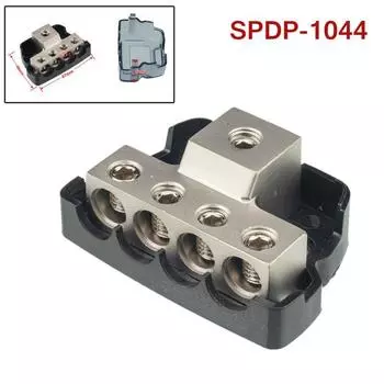 Автомобильный распределительный блок питания Mini Series 1/0 Gauge In To4 Gauge Out Car Audio Stereo Power Fuse Holder Distribution Block CHINA