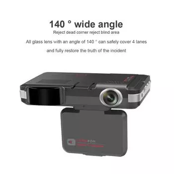 Автомобильный регистратор с углом обзора 140 градусов, 2 в 1, электронная собака, мобильное устройство большой емкости, автомобильные аксессуары, детектор скорости автомобиля