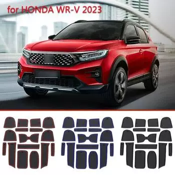 Автомобильный резиновый противоскользящий коврик для внутренней дверной щели, шумоподавление, защита от царапин, коврик для внутренней отделки салона Honda WRV 23-24 красный