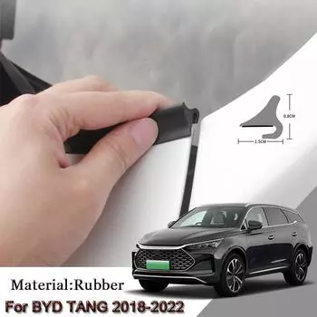 Автомобильный резиновый уплотнитель капота, лобовое стекло, спойлер, наполнитель, защита края, уплотнитель, наклейка, автоаксессуары для BYD TANG 2018-2023 чёрный