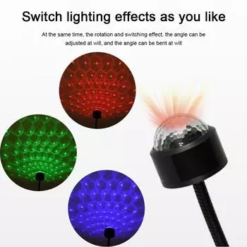 Автомобильный романтический светодиодный ночник со звездным небом, 5 В, питание от USB, лампа-проектор Galaxy Star для автомобиля, крыша, комната, декор потолка, Plug and Play чёрный