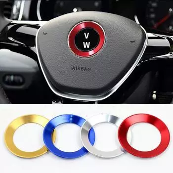 Автомобильный руль, центральный значок, эмблема, декоративная наклейка, подходит для V/w Golf 6 7 Polo Passat B8 B7 CC Jetta Mk6 золотой