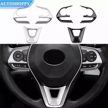 Автомобильный руль, кнопка, панель, накладка, наклейка для Toyota RAV4 RAV 4 Corolla Avalon 2019 2020 2021 2022, аксессуары чёрный