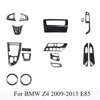 Автомобильный салон Gear Центральная консоль Крышка Отделка Наклейки ABS Для BMW Z4 E85 2009-2015 Аксессуары Украшение в стиле углеродного волокна