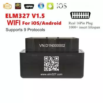 Автомобильный считыватель ELM327 V01H4 OBD2 WIFI сканер OBDII автомобильный диагностический сканирующий инструмент для IOS Android Windows 1pc чёрный
