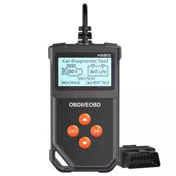 Автомобильный считыватель кодов OBD2 Диагностические инструменты для автомобилей Очистка/стирание кодов MS812 Проверка системы двигателя Считывание информации об автомобиле Тестер аккумулятора Очистка кодов неисправностей чёрный