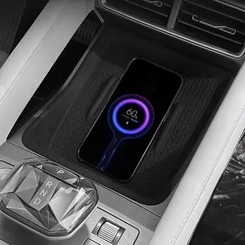 Автомобильный силиконовый беспроводной зарядный противоскользящий коврик центральный пульт управления слот для чашки накладка для BYD Yuan Pro Yuan UP EV 2024 аксессуары для интерьера чёрный