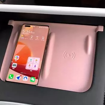 Автомобильный силиконовый беспроводной зарядный противоскользящий коврик противоскользящая накладка центральный пульт управления держатель телефона защитные накладки чехол для Tesla Model 3 Y чёрный