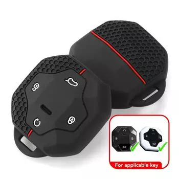 Автомобильный силиконовый чехол для ключей с цепочкой для Chery Jetour Traveller 2023 2024 Jetour T2 Key Full Cover Защитные аксессуары чёрный