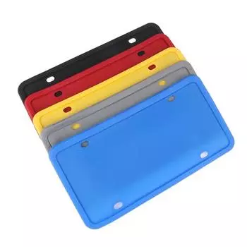 Автомобильный силиконовый комплект рамок номерного знака, съемный водонепроницаемый держатель номерного знака с креплением на винтах для автомобилей США и Канады красный