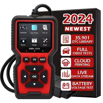 Автомобильный сканер OBD2, диагностический инструмент, считыватель кодов, автомобильный тестер напряжения, сканер кодов неисправностей двигателя, диагностический тестер зарядки для OBDII-V519 красный красный