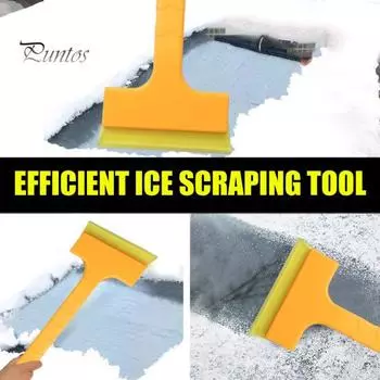 Автомобильный скребок для удаления льда со лобового стекла, снегоочиститель с длинной ручкой, компактный портативный автомобильный скребок для удаления льда со лобового стекла L