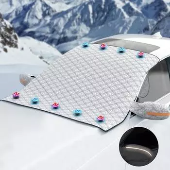 Автомобильный снежный чехол с магнитными краями. Максимальная защита от ледяных ультрафиолетовых лучей. Подходит для большинства автомобилей. B