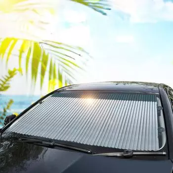 Автомобильный солнцезащитный козырек, автоматический выдвижной солнцезащитный козырек, солнцезащитный козырек на лобовое стекло и теплоизоляционный козырек, общие автомобильные утилиты 65cm чёрный