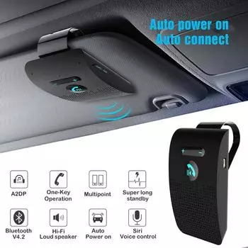 Автомобильный солнцезащитный козырек Bluetooth-аудиоплеер Bluetooth 5.0 Автомобильный комплект громкой связи HIFI-динамик Беспроводной аудиоприемник MP3-плеер SP09