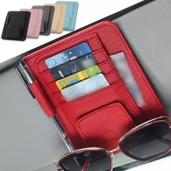 Автомобильный солнцезащитный козырек, держатель для карт, многокарманный, из искусственной кожи, сумка для хранения, держатель для солнцезащитных очков, аксессуары для салона автомобиля