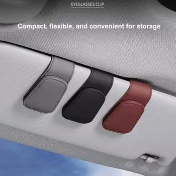 Автомобильный солнцезащитный козырек, держатель для очков, зажим из искусственной кожи, универсальный, для внедорожников, грузовиков, авто, многофункциональный, билетная карточка, солнцезащитные очки, вешалка для очков, аксессуары для салона автомобиля чё