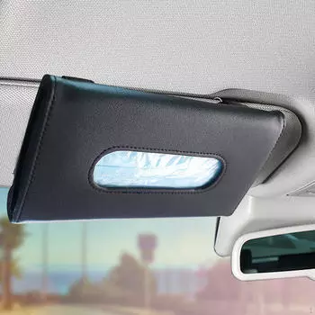 Автомобильный солнцезащитный козырек, держатель для салфеток с зажимом, салфетка на заднем сиденье, прочная, 23x13 см, искусственная кожа розовый