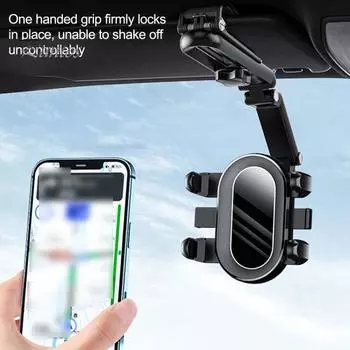 Автомобильный солнцезащитный козырек, держатель для телефона, крепление на 1080 °, вращающийся угол высоты, регулируемый универсальный автомобильный кронштейн для поддержки мобильного телефона, аксессуары для салона автомобиля чёрный