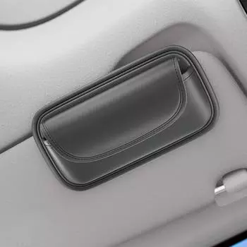 Автомобильный солнцезащитный козырек для очков, держатель для солнцезащитных очков из искусственной кожи премиум-класса, устойчивый к царапинам, универсальный защитный футляр для автомобильных очков чёрный