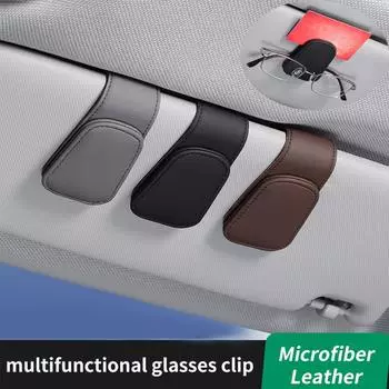 Автомобильный солнцезащитный козырек Футляр для очков Солнцезащитные очки Клип-карта Держатель билетов Подставка Футляр для ручек Очки Многофункциональное хранилище Автомобильные аксессуары чёрный