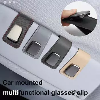 Автомобильный солнцезащитный козырек, футляр для очков, солнцезащитные очки, держатель для карточек, подставка, крепление, пенал, универсальные автомобильные аксессуары серый